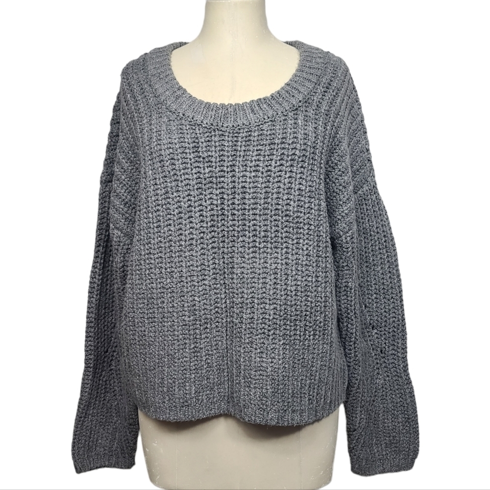 Aerie Chunky Knit Gray Loose Fit Sweater S